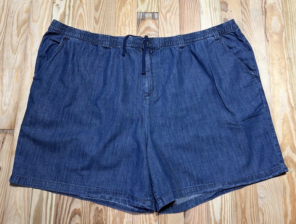 KingSize Shorts Mens Big 5XL Blue Chambray Cotton
